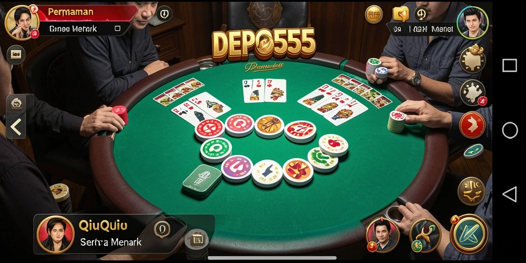 Screenshot gameplay QiuQiu yang penuh aksi di DEPO555.