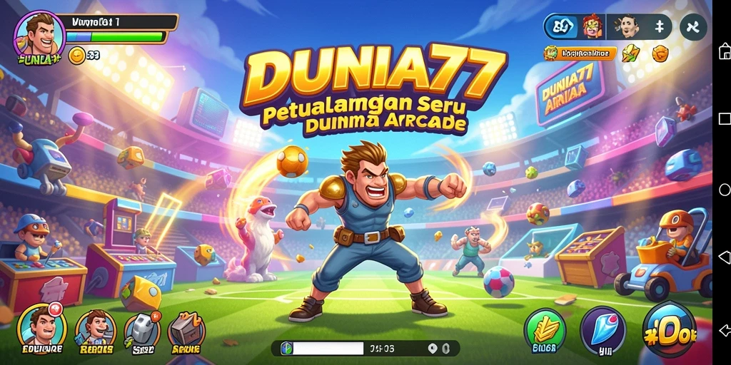 Tampilan gameplay DUNIA77 dengan tantangan seru dan grafis menarik.