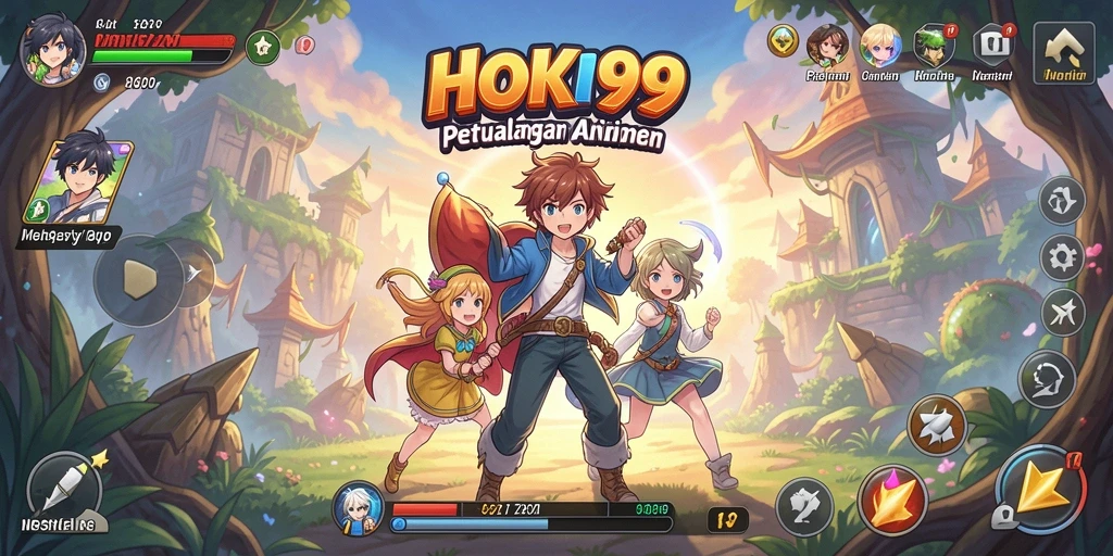 Screenshot HOKI99 menunjukkan aksi pertarungan karakter anime yang epik.