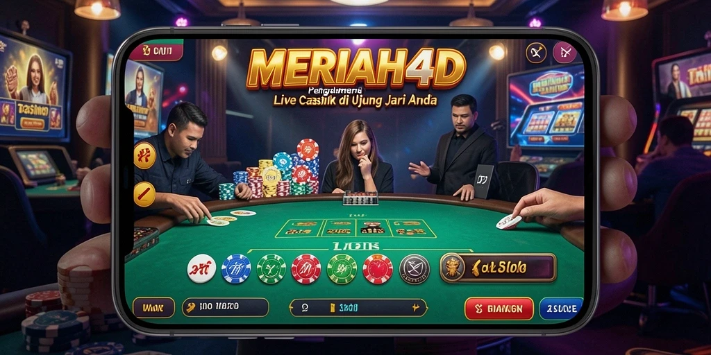 Tampilan permainan Live Casino yang seru dan interaktif di MERIAH4D.