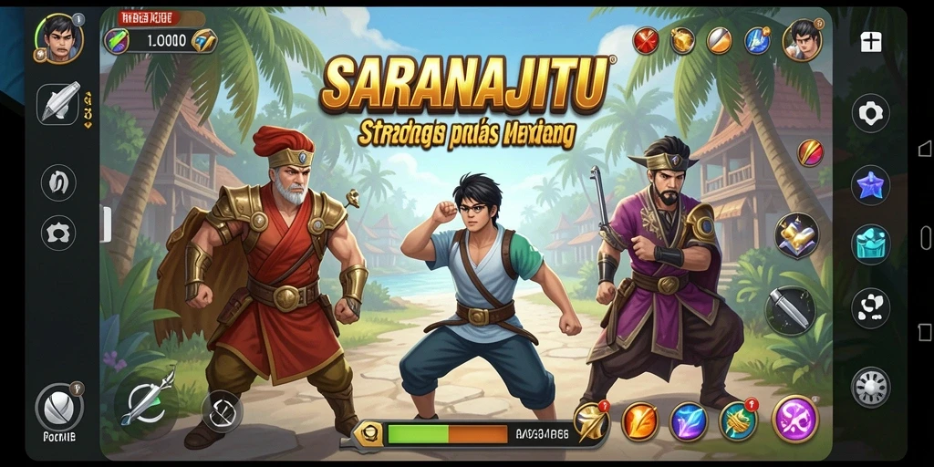 Tangkapan layar menunjukkan momen strategis dalam permainan SARANAJITU.